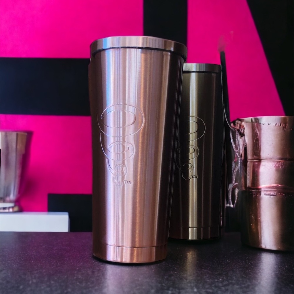 Jamba Juice New Rose gold tumbler + straw
